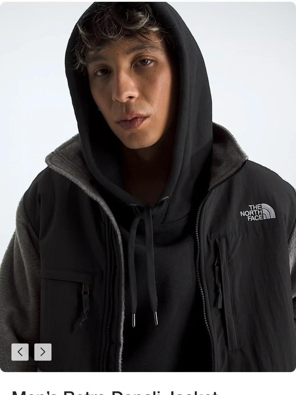 The North Face Black and Gray Hooded Fleece Jacket